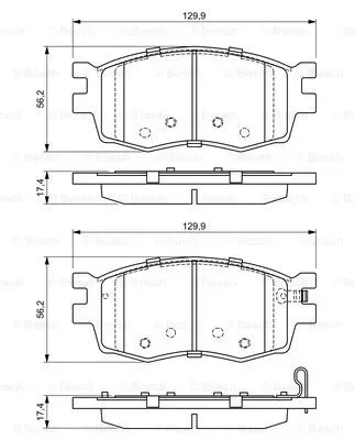 0 986 494 139 BOSCH Комплект тормозных колодок, дисковый тормоз