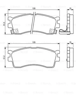 0 986 494 144 BOSCH Комплект тормозных колодок, дисковый тормоз