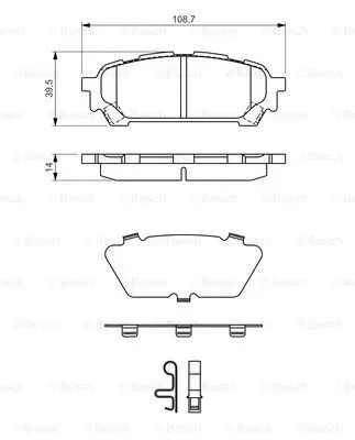 0 986 494 232 BOSCH Комплект тормозных колодок, дисковый тормоз