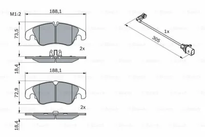 0 986 494 259 BOSCH Комплект тормозных колодок, дисковый тормоз