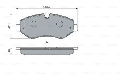 0 986 494 293 BOSCH Комплект тормозных колодок, дисковый тормоз