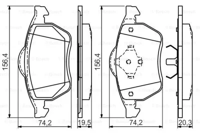 0 986 494 390 BOSCH Комплект тормозных колодок, дисковый тормоз