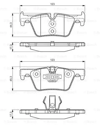 0 986 494 554 BOSCH Комплект тормозных колодок, дисковый тормоз