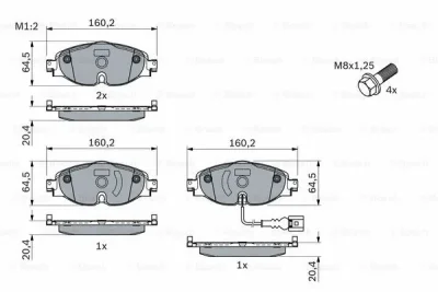 0 986 494 660 BOSCH Комплект тормозных колодок, дисковый тормоз