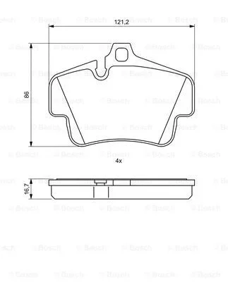 0 986 494 699 BOSCH Комплект тормозных колодок, дисковый тормоз