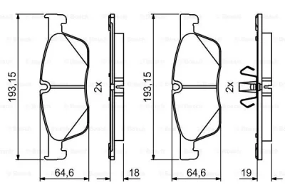 Комплект тормозных колодок, дисковый тормоз BOSCH 0 986 494 831