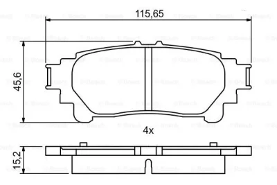 0 986 494 873 BOSCH Комплект тормозных колодок, дисковый тормоз