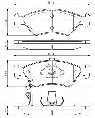 0 986 495 067 BOSCH Комплект тормозных колодок, дисковый тормоз