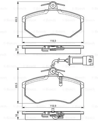 0 986 495 142 BOSCH Комплект тормозных колодок, дисковый тормоз