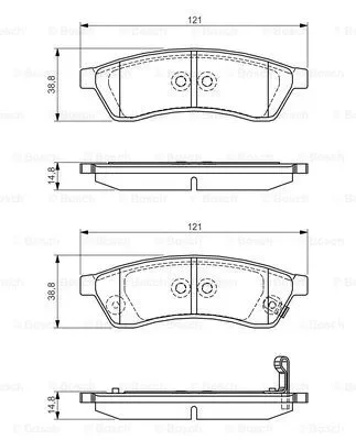 0 986 495 168 BOSCH Комплект тормозных колодок, дисковый тормоз