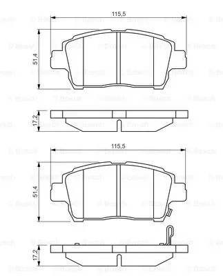 Комплект тормозных колодок, дисковый тормоз BOSCH 0 986 495 242