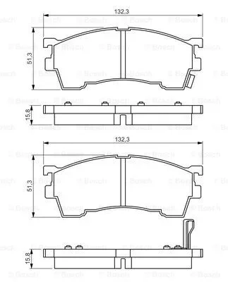 0 986 495 265 BOSCH Комплект тормозных колодок, дисковый тормоз