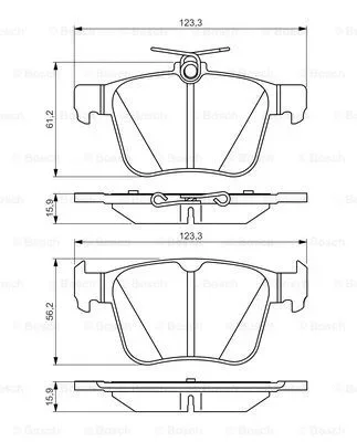 Комплект тормозных колодок, дисковый тормоз BOSCH 0 986 495 346