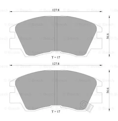 0 986 AB2 013 BOSCH Комплект тормозных колодок, дисковый тормоз