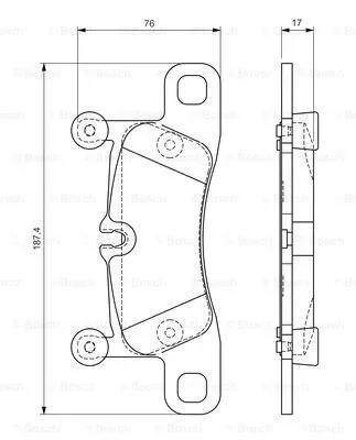 0 986 TB3 186 BOSCH Комплект тормозных колодок, дисковый тормоз