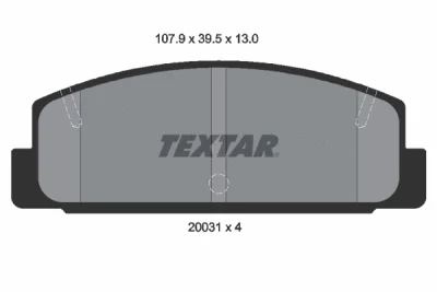 2003101 TEXTAR Комплект тормозных колодок, дисковый тормоз