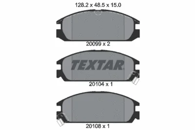 2009902 TEXTAR Комплект тормозных колодок, дисковый тормоз