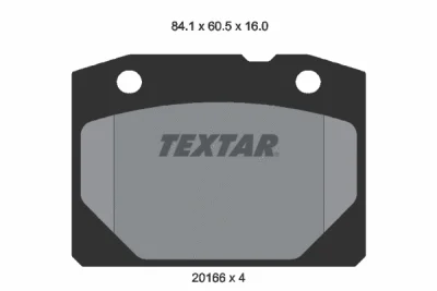 Комплект тормозных колодок, дисковый тормоз TEXTAR 2016603