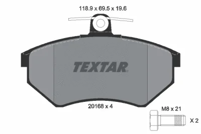 2016804 TEXTAR Комплект тормозных колодок, дисковый тормоз