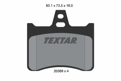Комплект тормозных колодок, дисковый тормоз TEXTAR 2038902