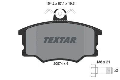 2057402 TEXTAR Комплект тормозных колодок, дисковый тормоз