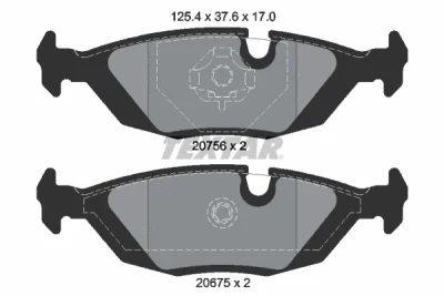 2067502 TEXTAR Комплект тормозных колодок, дисковый тормоз