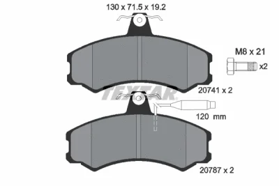 2074101 TEXTAR Комплект тормозных колодок, дисковый тормоз