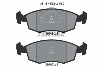 2090802 TEXTAR Комплект тормозных колодок, дисковый тормоз