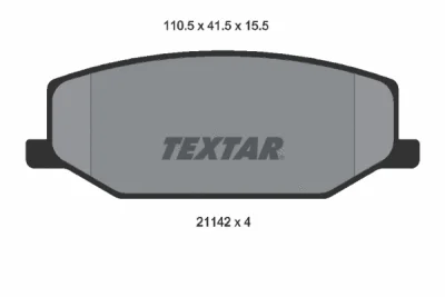 2114202 TEXTAR Комплект тормозных колодок, дисковый тормоз