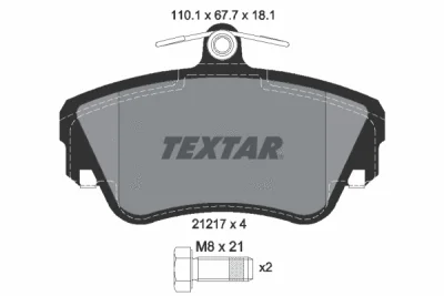 Комплект тормозных колодок, дисковый тормоз TEXTAR 2121702