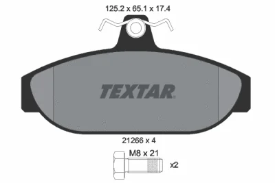2126601 TEXTAR Комплект тормозных колодок, дисковый тормоз