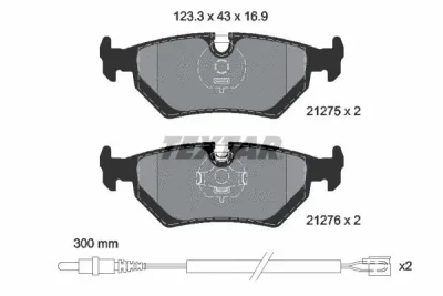Комплект тормозных колодок, дисковый тормоз TEXTAR 2127501