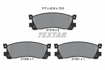 2131901 TEXTAR Комплект тормозных колодок, дисковый тормоз