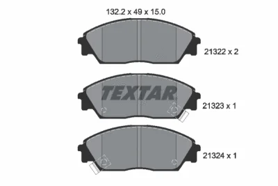 2132201 TEXTAR Комплект тормозных колодок, дисковый тормоз