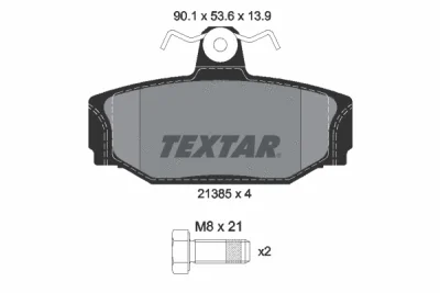 2138501 TEXTAR Комплект тормозных колодок, дисковый тормоз