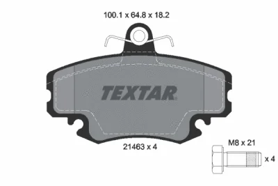 Комплект тормозных колодок, дисковый тормоз TEXTAR 2146306