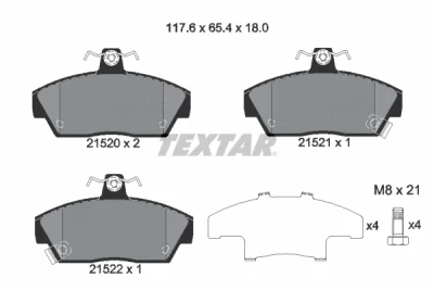 2152001 TEXTAR Комплект тормозных колодок, дисковый тормоз