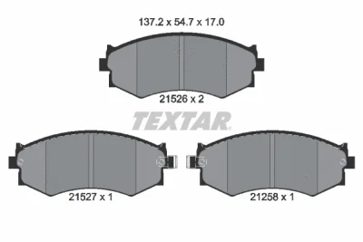 2152601 TEXTAR Комплект тормозных колодок, дисковый тормоз