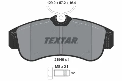 2154601 TEXTAR Комплект тормозных колодок, дисковый тормоз