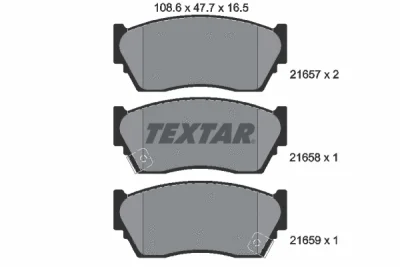 2165701 TEXTAR Комплект тормозных колодок, дисковый тормоз