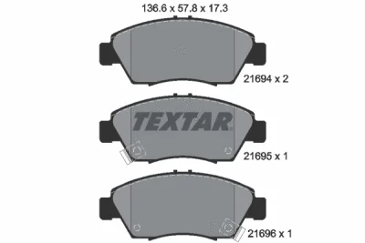 2169401 TEXTAR Комплект тормозных колодок, дисковый тормоз
