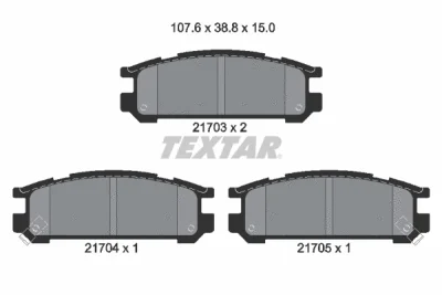 2170301 TEXTAR Комплект тормозных колодок, дисковый тормоз