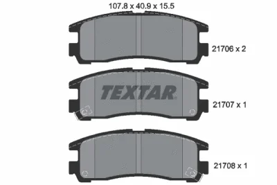 Комплект тормозных колодок, дисковый тормоз TEXTAR 2170602