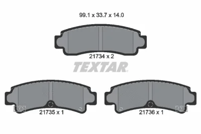 2173401 TEXTAR Комплект тормозных колодок, дисковый тормоз