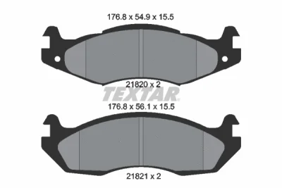 Комплект тормозных колодок, дисковый тормоз TEXTAR 2182001
