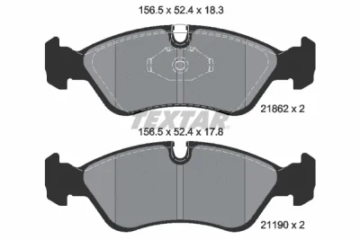 2186201 TEXTAR Комплект тормозных колодок, дисковый тормоз