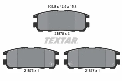 2187501 TEXTAR Комплект тормозных колодок, дисковый тормоз