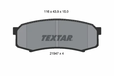 2194701 TEXTAR Комплект тормозных колодок, дисковый тормоз