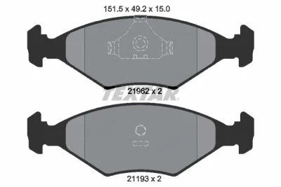 Комплект тормозных колодок, дисковый тормоз TEXTAR 2196202
