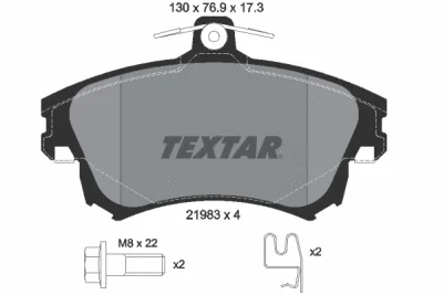 2198302 TEXTAR Комплект тормозных колодок, дисковый тормоз